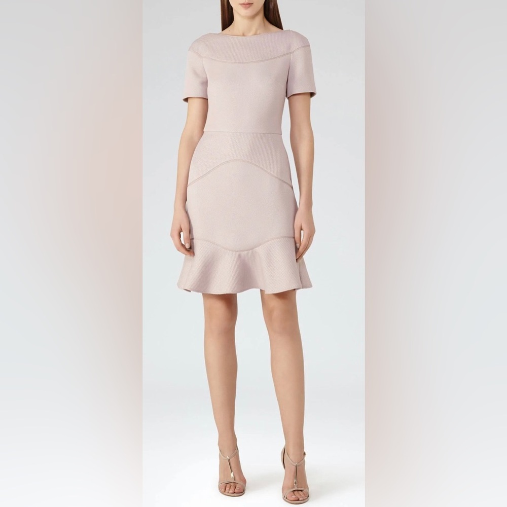 Reiss Hazel textured panel Dress Ash cocktail party dress women’s size 10